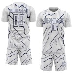 Jersey Custom Sports Sublimation Soccer White Lightning Navy Uniform Jersey Custom Sports Sublimation Soccer White Lightning Navy Uniform