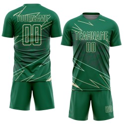Kelly Soccer Jersey Lines Cream Custom Green Uniform Sports Sublimation