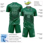 Green Sublimation Uniform White Jersey Sports Custom Lines Kelly Soccer Green Sublimation Uniform White Jersey Sports Custom Lines Kelly Soccer