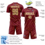Jersey Sports Uniform Lightning Gold-White Soccer Custom Crimson Sublimation Old Jersey Sports Uniform Lightning Gold-White Soccer Custom Crimson Sublimation Old