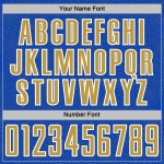 Sports Thunder Soccer Sublimation Shape Blue Geometric Jersey Uniform Gold-White Old Custom Sports Thunder Soccer Sublimation Shape Blue Geometric Jersey Uniform Gold-White Old Custom