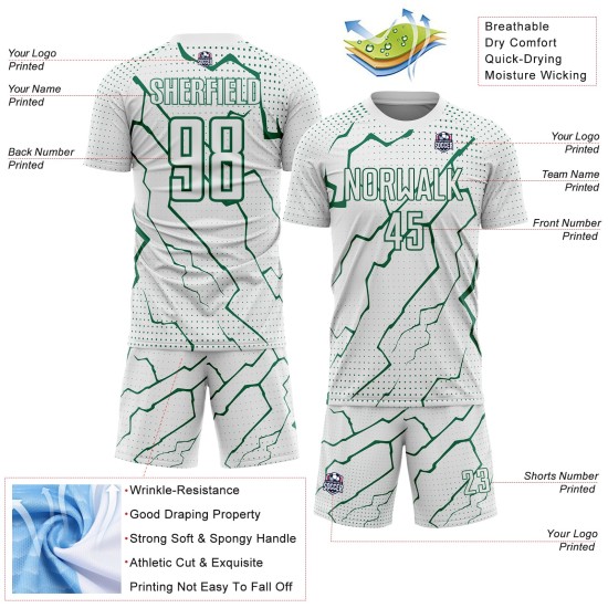 Custom Lightning Green Sublimation Uniform Jersey Kelly Soccer Sports White Custom Lightning Green Sublimation Uniform Jersey Kelly Soccer Sports White