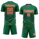 Lines Sublimation Jersey Custom Sports Orange-White Green Soccer Uniform Kelly