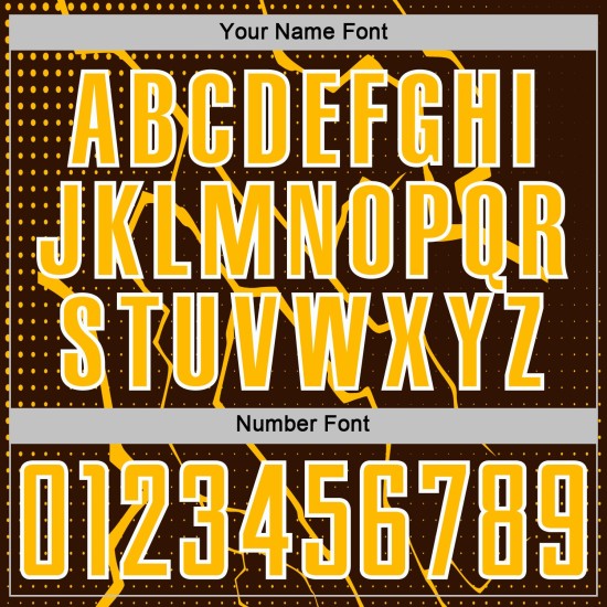 Sports Custom Gold-White Lightning Sublimation Brown Jersey Uniform Soccer Sports Custom Gold-White Lightning Sublimation Brown Jersey Uniform Soccer