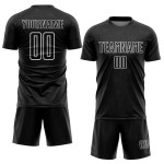 White Sports Jersey Uniform Sublimation Soccer Shape Custom Geometric Black White Sports Jersey Uniform Sublimation Soccer Shape Custom Geometric Black