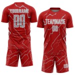 Lightning Soccer Sports Jersey Sublimation Gray-White Custom Red Uniform Lightning Soccer Sports Jersey Sublimation Gray-White Custom Red Uniform